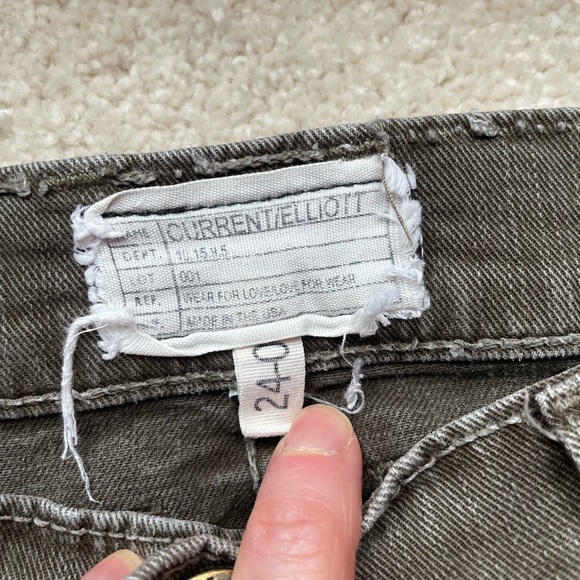 Current/Elliott Combat Green Stretch Skinny Cargo Jeans.  Sz 24-0 - Picture 2 of 6